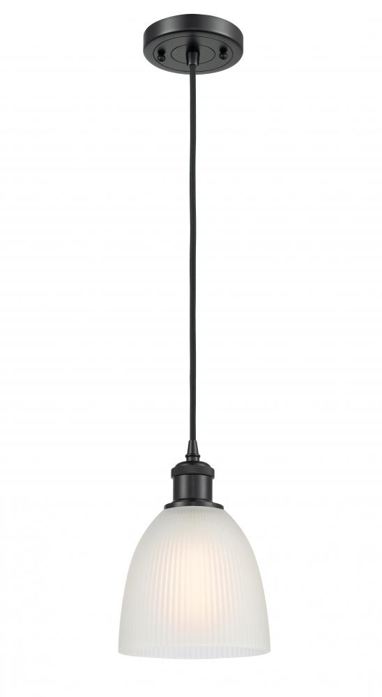 Castile - 1 Light - 6 inch - Matte Black - Cord hung - Mini Pendant