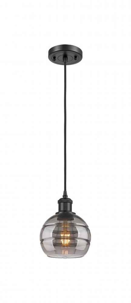 Rochester - 1 Light - 6 inch - Matte Black - Cord hung - Mini Pendant