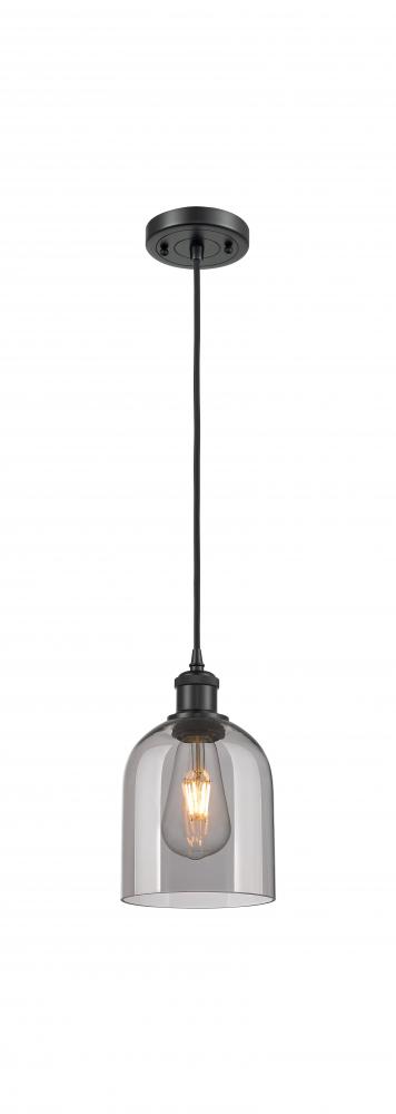 Bella - 1 Light - 6 inch - Matte Black - Cord hung - Mini Pendant