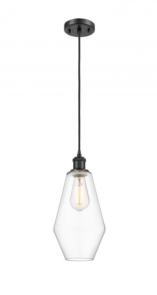 Cindyrella - 1 Light - 7 inch - Matte Black - Cord hung - Mini Pendant