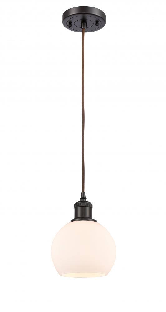 Athens - 1 Light - 6 inch - Oil Rubbed Bronze - Cord hung - Mini Pendant