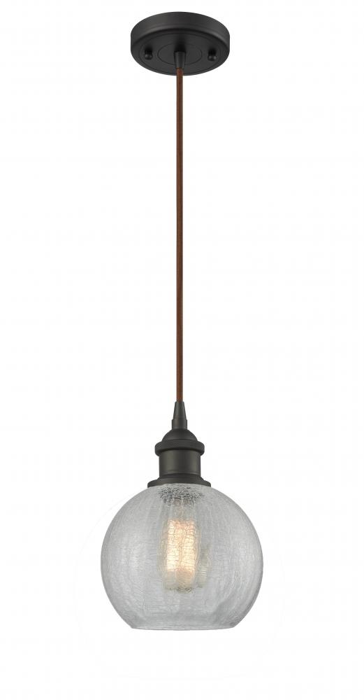 Athens - 1 Light - 8 inch - Oil Rubbed Bronze - Cord hung - Mini Pendant