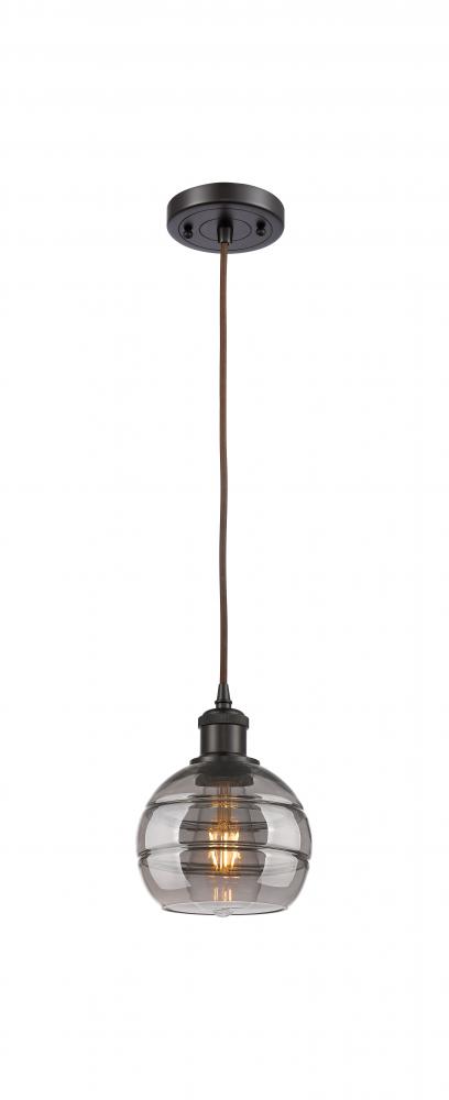 Rochester - 1 Light - 6 inch - Oil Rubbed Bronze - Cord hung - Mini Pendant