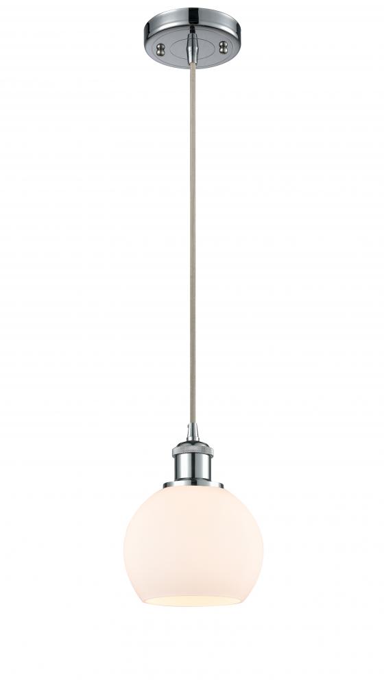 Athens - 1 Light - 6 inch - Polished Chrome - Cord hung - Mini Pendant