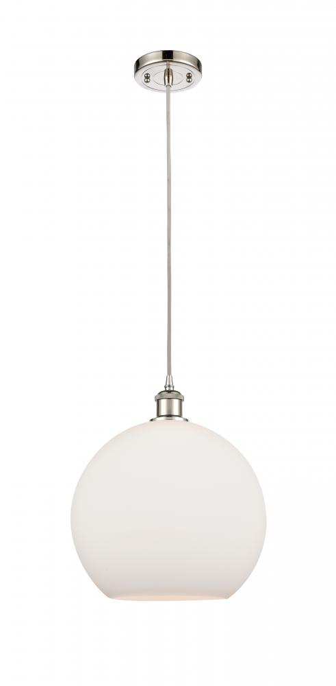 Athens - 1 Light - 12 inch - Polished Nickel - Cord hung - Mini Pendant