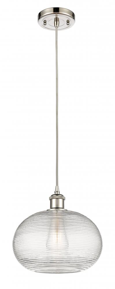 Ithaca - 1 Light - 10 inch - Polished Nickel - Cord hung - Mini Pendant