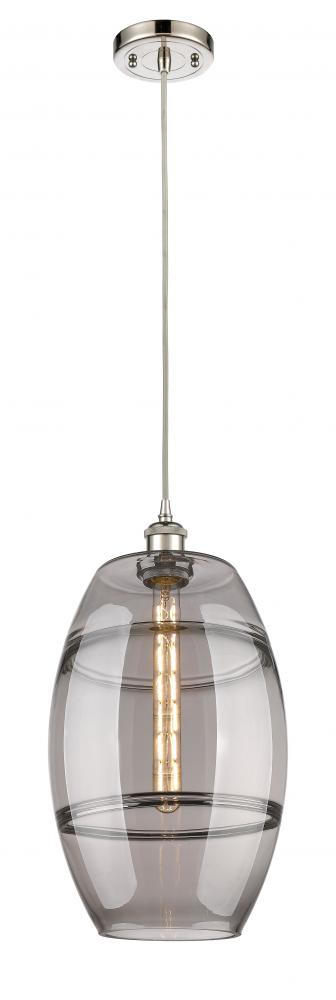 Vaz - 1 Light - 10 inch - Polished Nickel - Cord hung - Mini Pendant