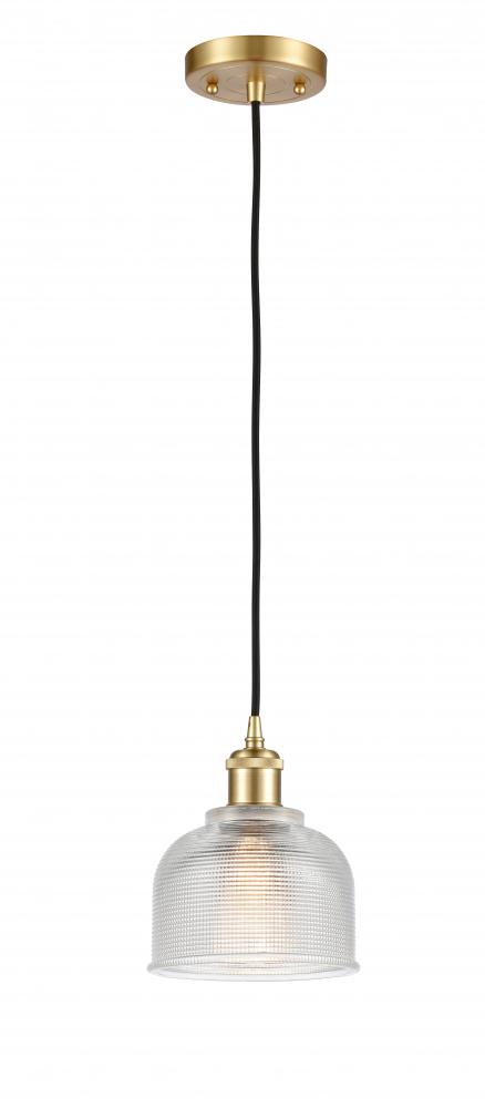 Dayton - 1 Light - 6 inch - Satin Gold - Cord hung - Mini Pendant