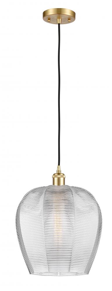 Norfolk - 1 Light - 12 inch - Satin Gold - Cord hung - Mini Pendant