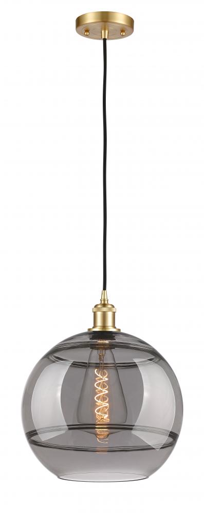 Rochester - 1 Light - 12 inch - Satin Gold - Cord hung - Mini Pendant