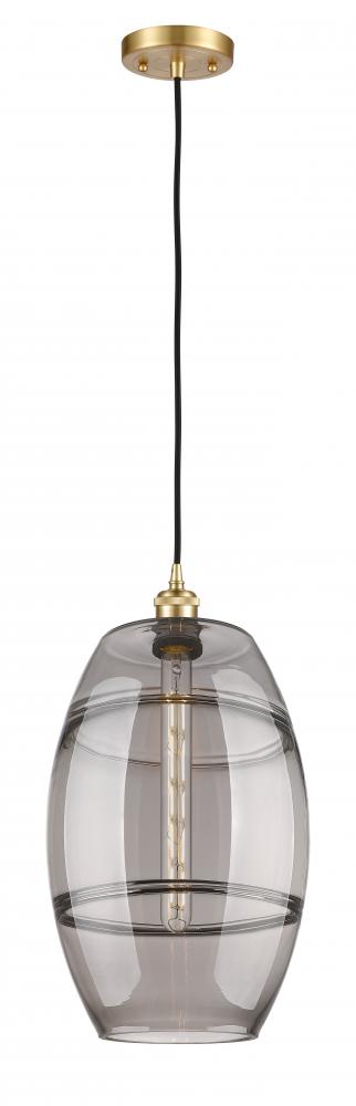 Vaz - 1 Light - 10 inch - Satin Gold - Cord hung - Mini Pendant