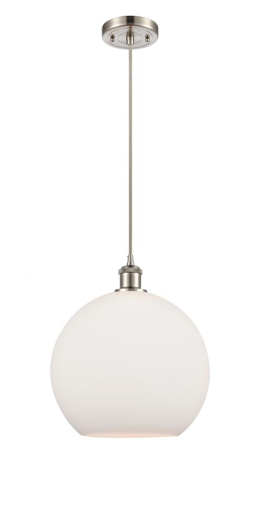 Athens - 1 Light - 12 inch - Brushed Satin Nickel - Cord hung - Mini Pendant