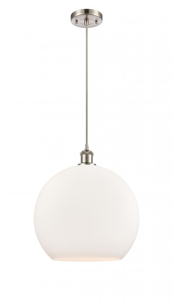 Athens - 1 Light - 14 inch - Brushed Satin Nickel - Cord hung - Pendant