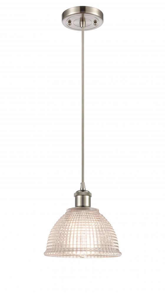 Arietta - 1 Light - 8 inch - Brushed Satin Nickel - Cord hung - Mini Pendant