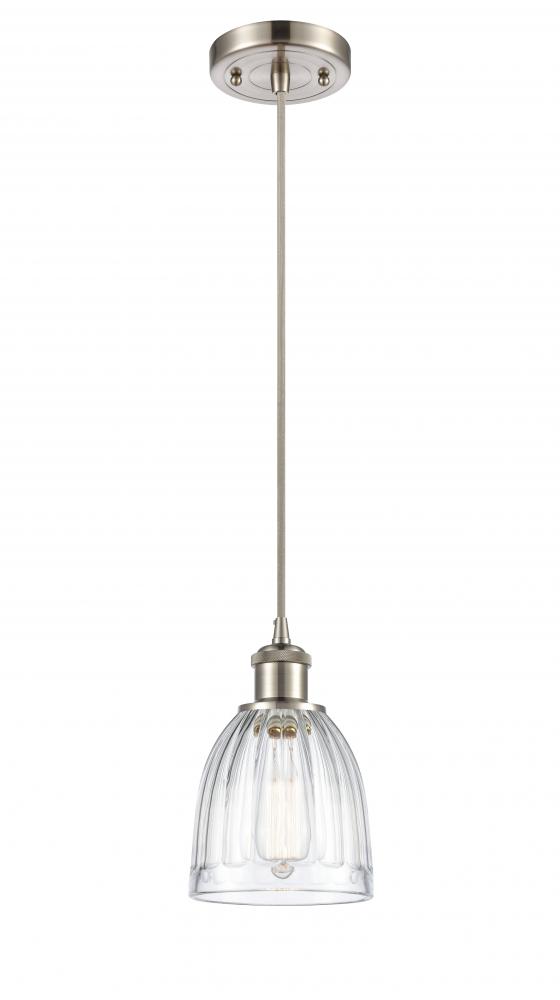 Brookfield - 1 Light - 6 inch - Brushed Satin Nickel - Cord hung - Mini Pendant