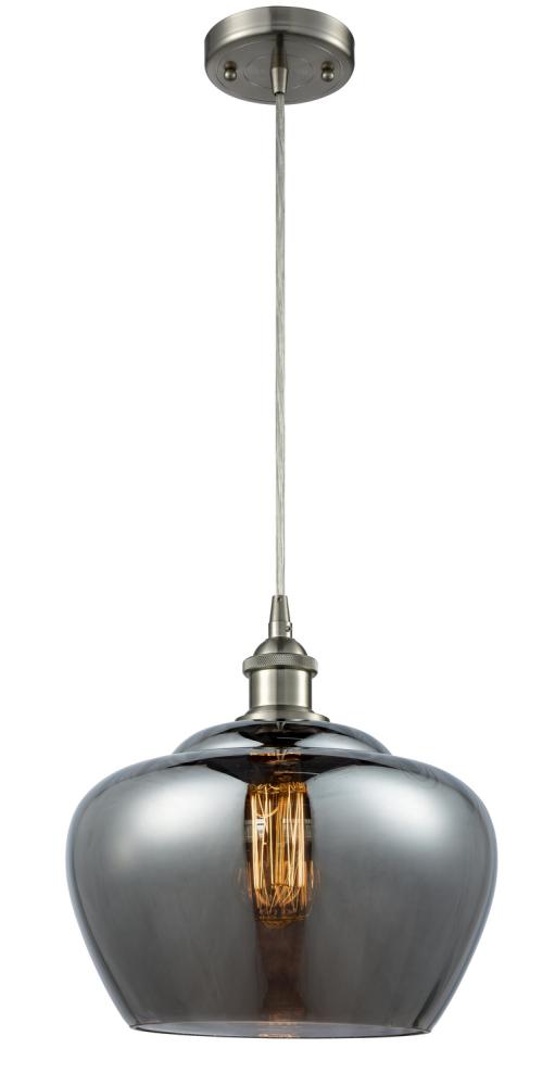 Fenton - 1 Light - 11 inch - Brushed Satin Nickel - Cord hung - Mini Pendant