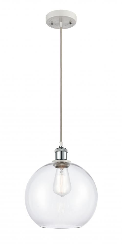 Athens - 1 Light - 10 inch - White Polished Chrome - Cord hung - Mini Pendant