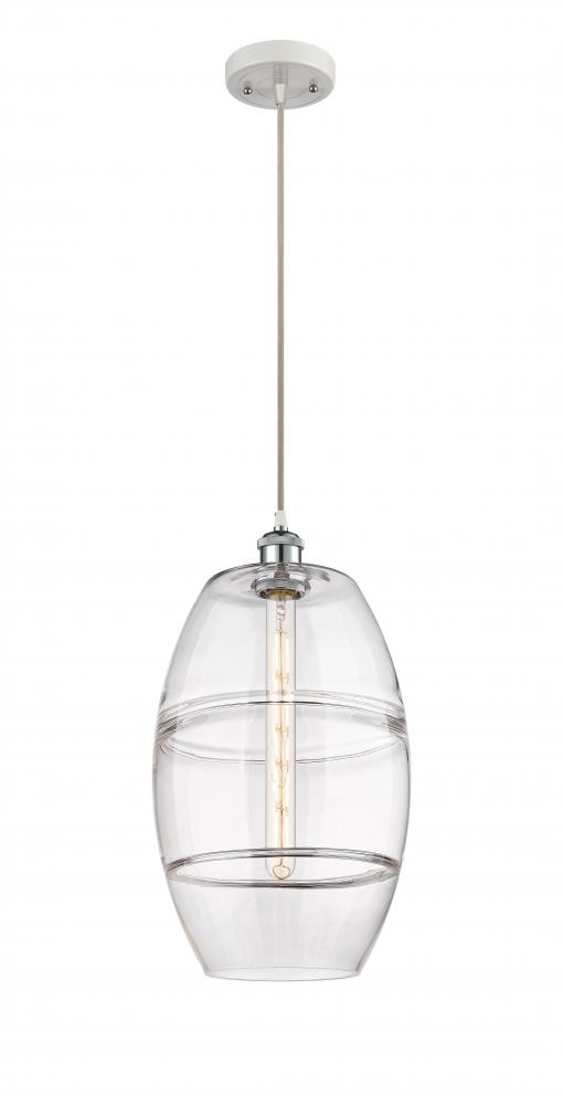 Vaz - 1 Light - 10 inch - White Polished Chrome - Cord hung - Mini Pendant