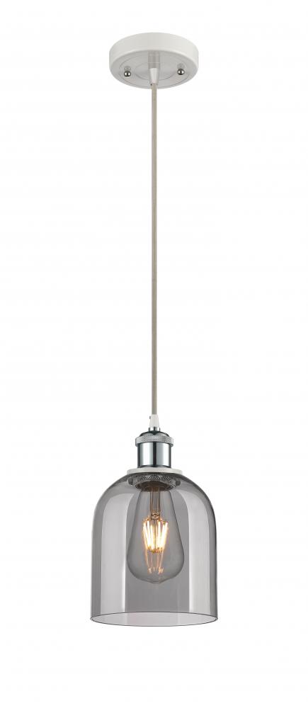 Bella - 1 Light - 6 inch - White Polished Chrome - Cord hung - Mini Pendant