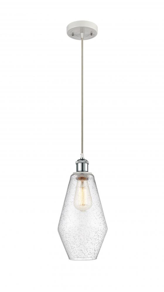 Cindyrella - 1 Light - 7 inch - White Polished Chrome - Cord hung - Mini Pendant