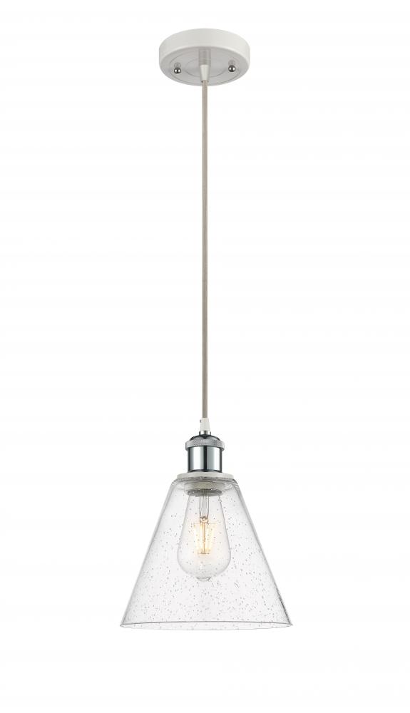 Berkshire - 1 Light - 8 inch - White Polished Chrome - Cord hung - Mini Pendant