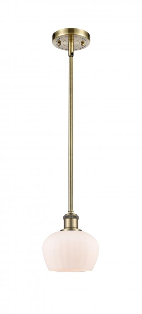 Fenton - 1 Light - 7 inch - Antique Brass - Mini Pendant