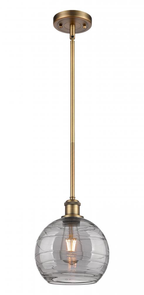 Athens Deco Swirl - 1 Light - 8 inch - Brushed Brass - Mini Pendant