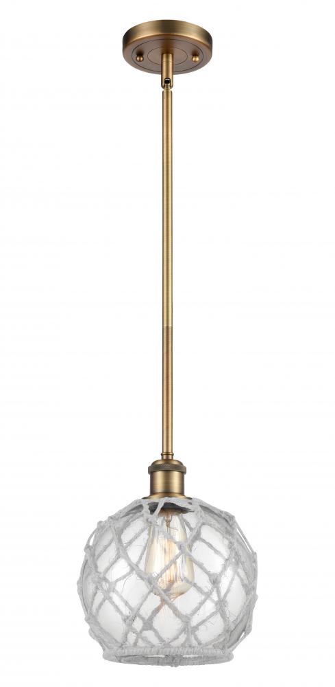 Farmhouse Rope - 1 Light - 8 inch - Brushed Brass - Mini Pendant