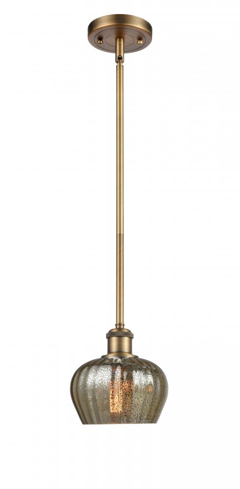 Fenton - 1 Light - 7 inch - Brushed Brass - Mini Pendant