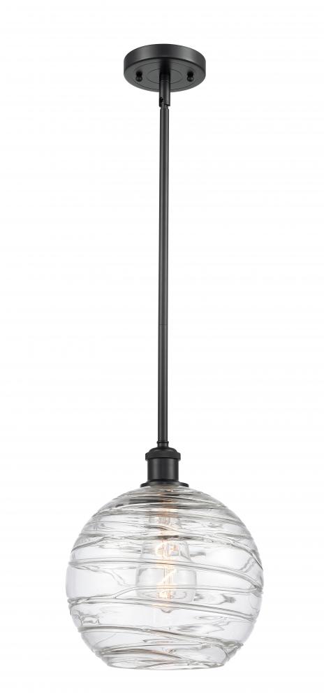 Athens Deco Swirl - 1 Light - 10 inch - Matte Black - Mini Pendant