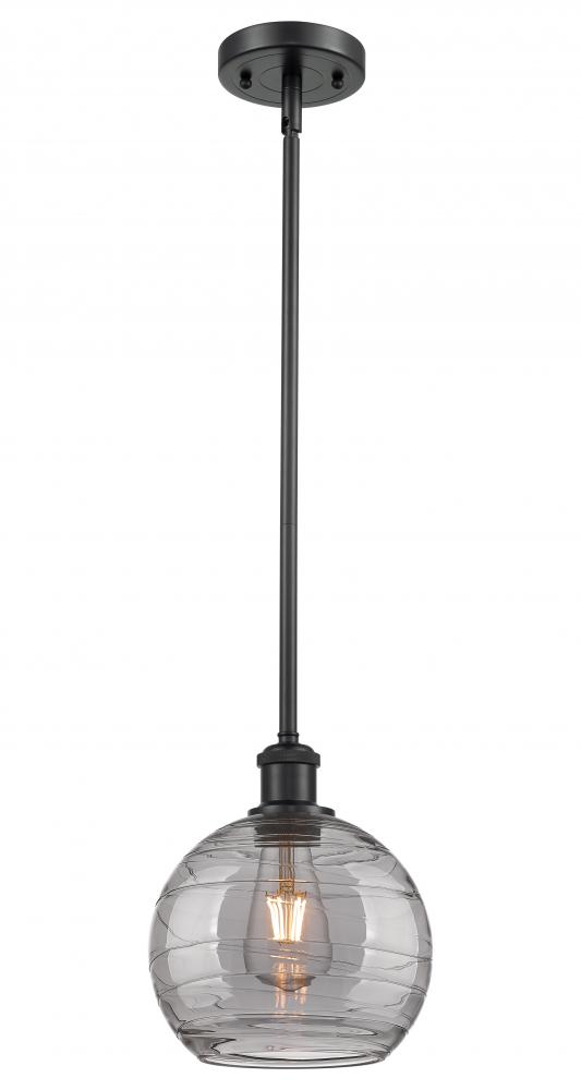 Athens Deco Swirl - 1 Light - 8 inch - Matte Black - Mini Pendant