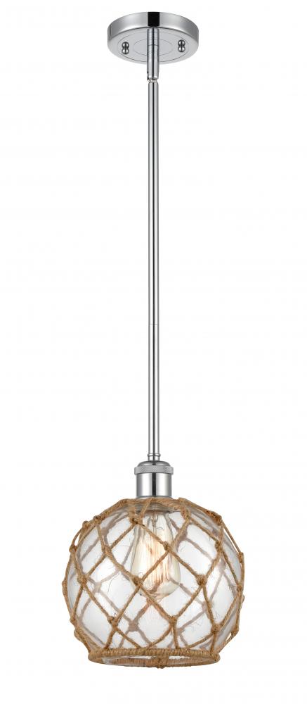 Farmhouse Rope - 1 Light - 8 inch - Polished Chrome - Mini Pendant