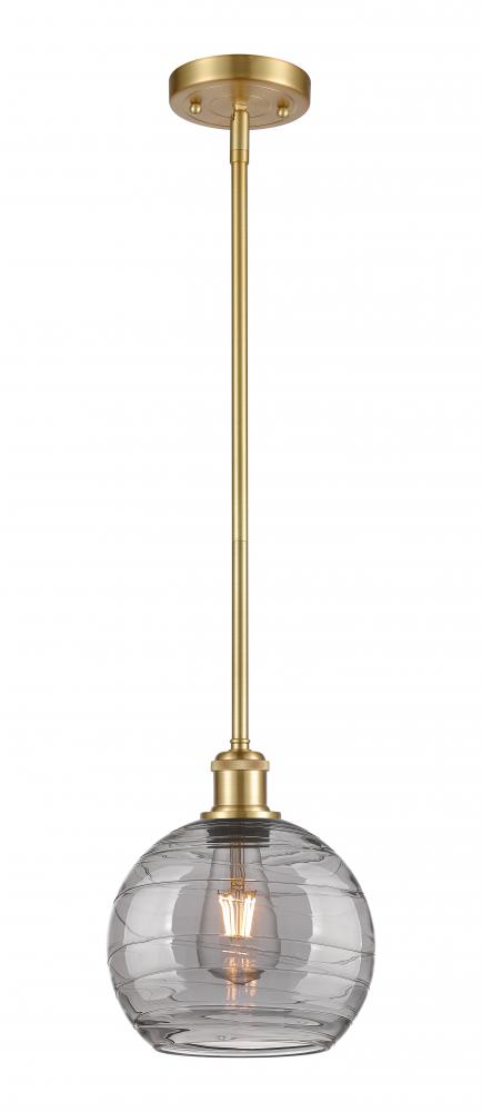 Athens Deco Swirl - 1 Light - 8 inch - Satin Gold - Mini Pendant