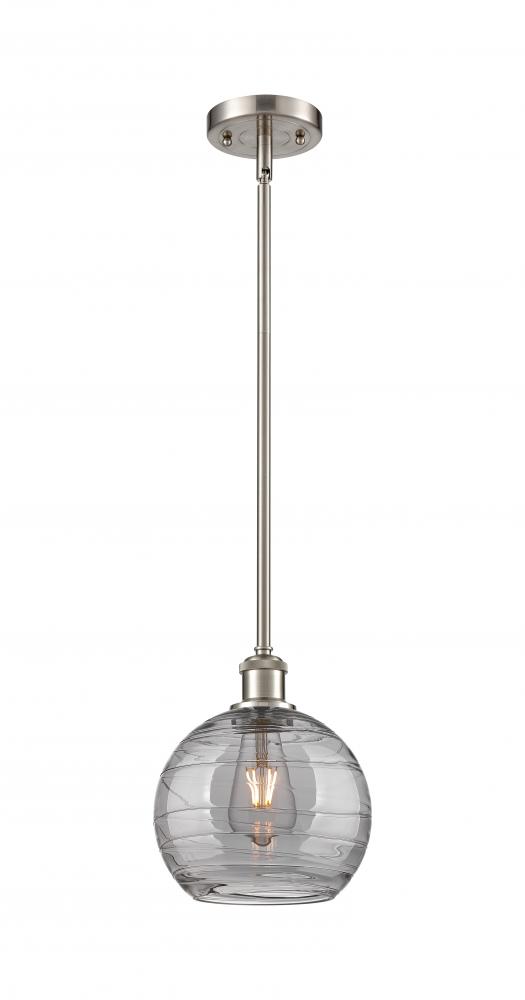 Athens Deco Swirl - 1 Light - 8 inch - Brushed Satin Nickel - Mini Pendant