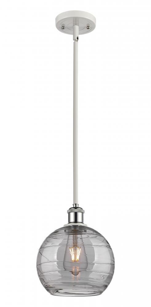 Athens Deco Swirl - 1 Light - 8 inch - White Polished Chrome - Mini Pendant