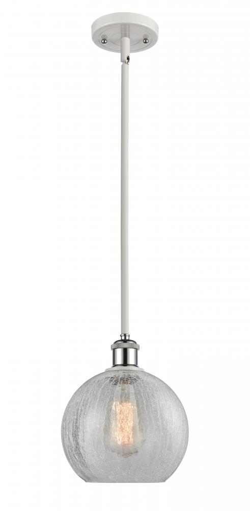 Athens - 1 Light - 8 inch - White Polished Chrome - Mini Pendant