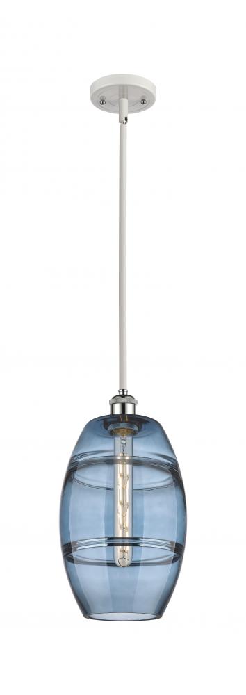 Vaz - 1 Light - 8 inch - White Polished Chrome - Mini Pendant