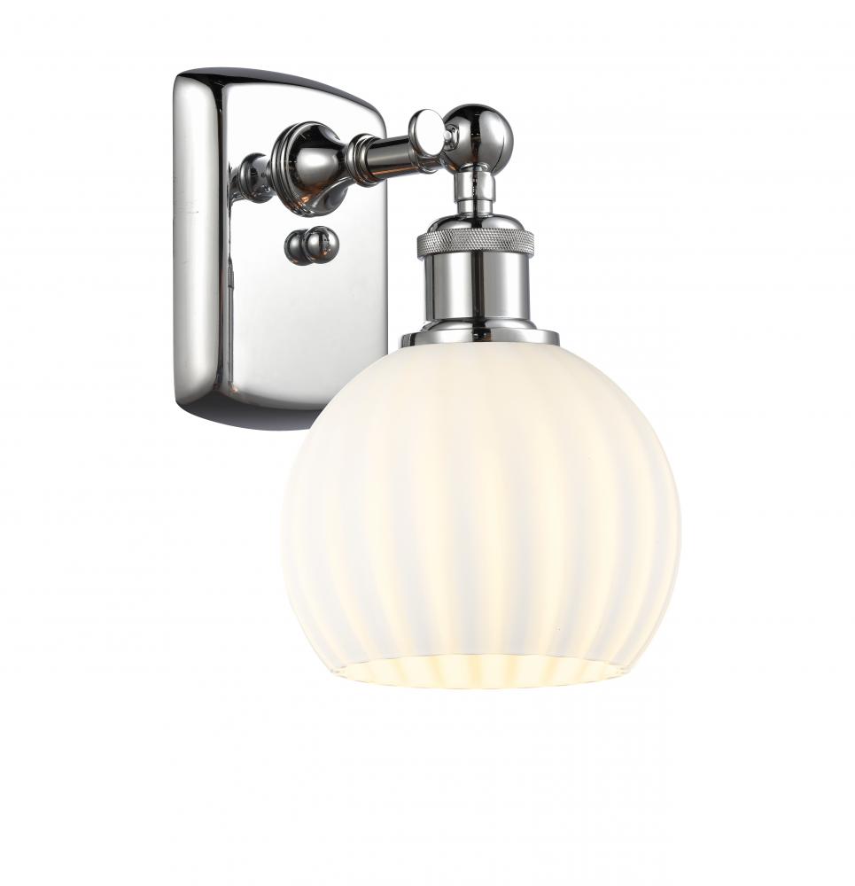 White Venetian - 1 Light - 6 inch - Polished Chrome - Sconce