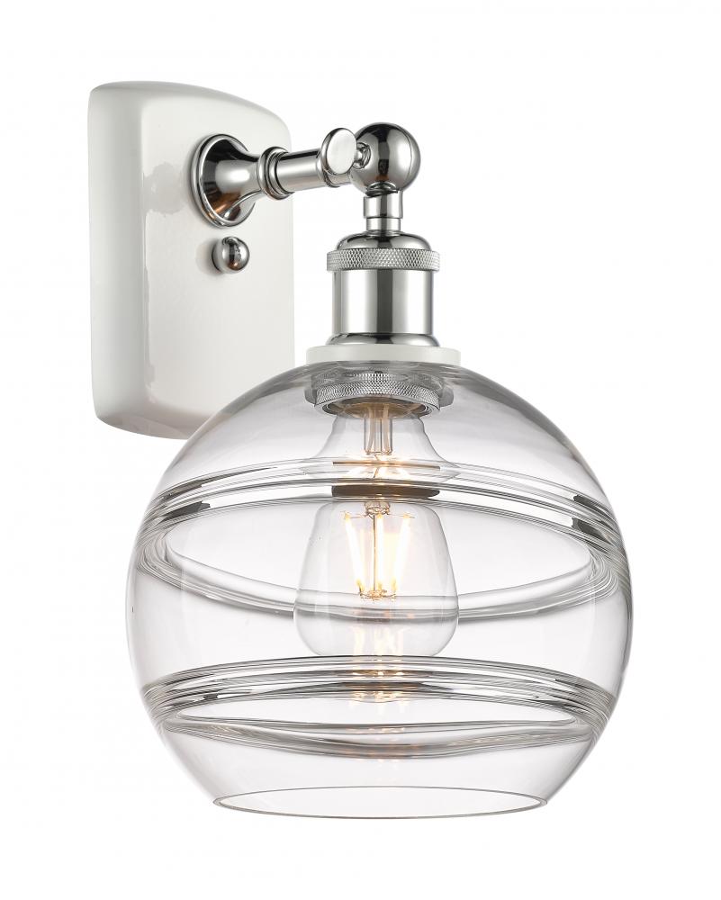 Rochester - 1 Light - 8 inch - White Polished Chrome - Sconce