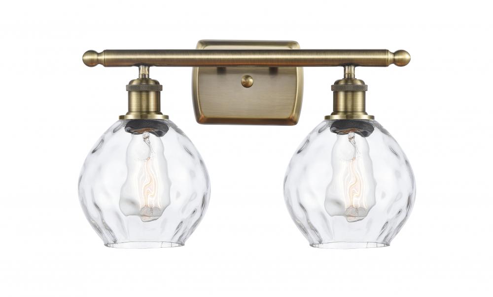 Waverly - 2 Light - 16 inch - Antique Brass - Bath Vanity Light