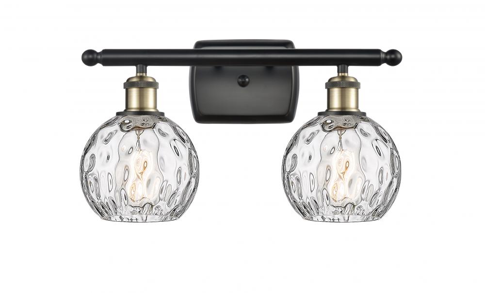 Athens Water Glass - 2 Light - 16 inch - Black Antique Brass - Bath Vanity Light