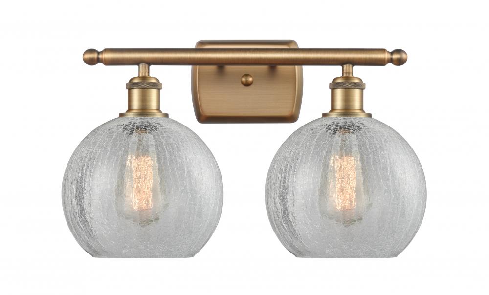 Athens - 2 Light - 18 inch - Brushed Brass - Bath Vanity Light