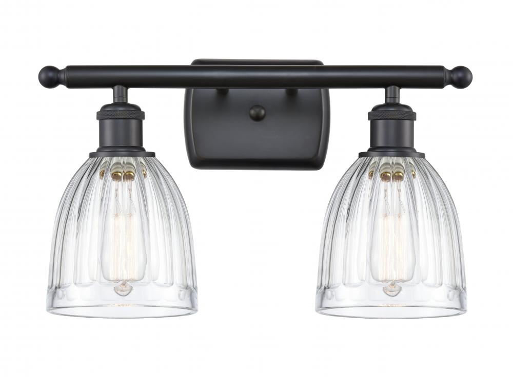 Brookfield - 2 Light - 16 inch - Matte Black - Bath Vanity Light