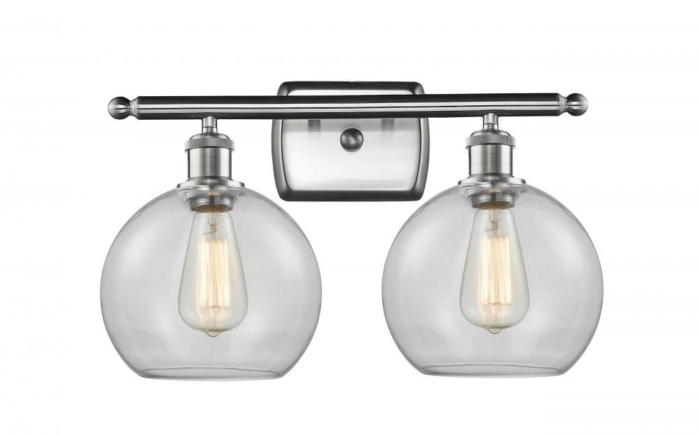 Athens - 2 Light - 18 inch - Brushed Satin Nickel - Bath Vanity Light