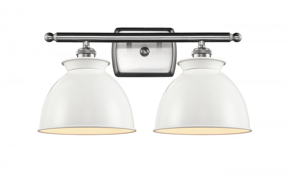 Adirondack - 2 Light - 18 inch - Brushed Satin Nickel - Bath Vanity Light