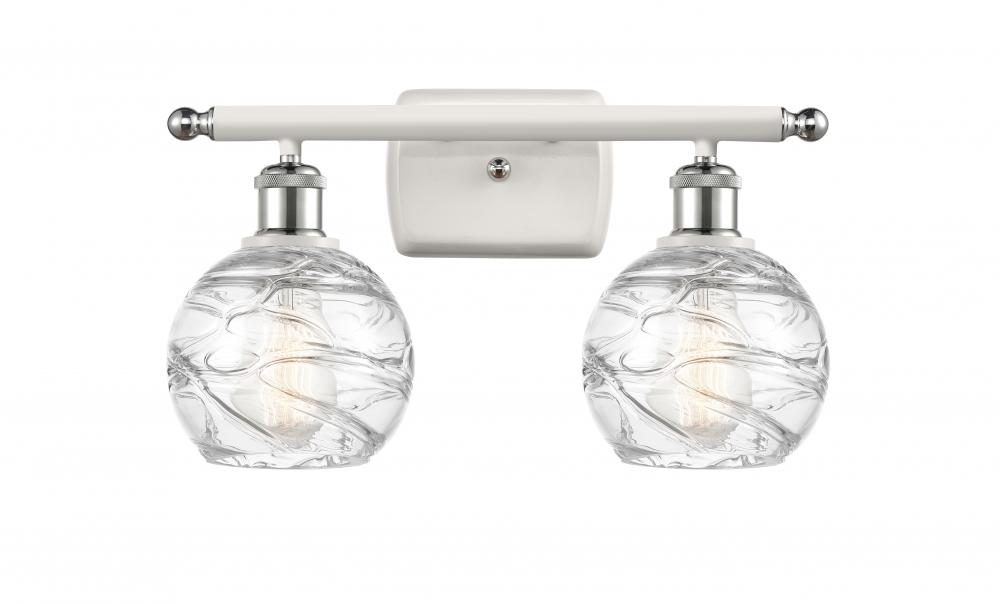 Athens Deco Swirl - 2 Light - 16 inch - White Polished Chrome - Bath Vanity Light