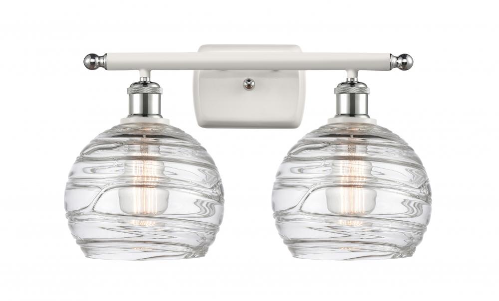 Athens Deco Swirl - 2 Light - 18 inch - White Polished Chrome - Bath Vanity Light