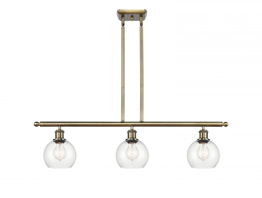 Athens - 3 Light - 36 inch - Antique Brass - Cord hung - Island Light