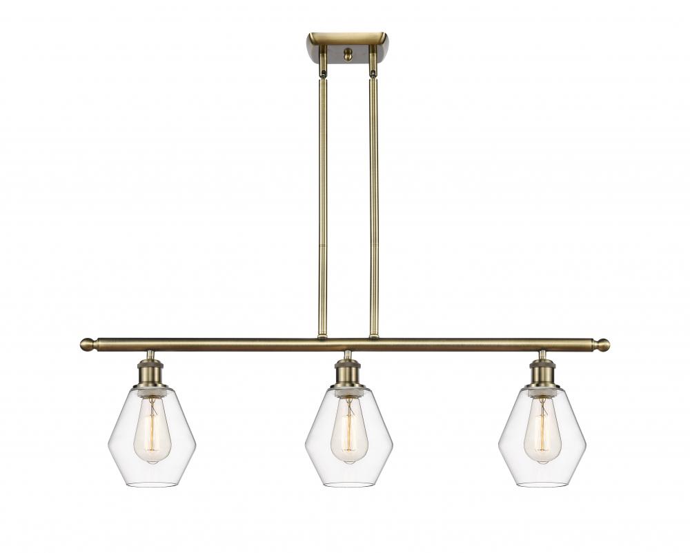 Cindyrella - 3 Light - 36 inch - Antique Brass - Cord hung - Island Light