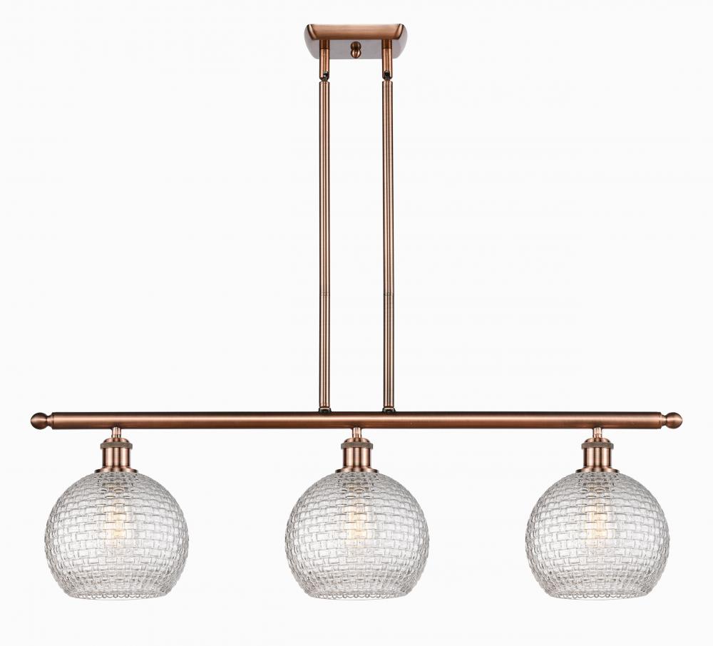 Athens - 3 Light - 36 inch - Antique Copper - Cord hung - Island Light